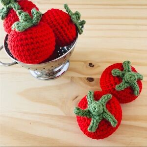 Crochet Tomato Toy Foods Handmade Toys Amigurumi Montessori 2 pieces